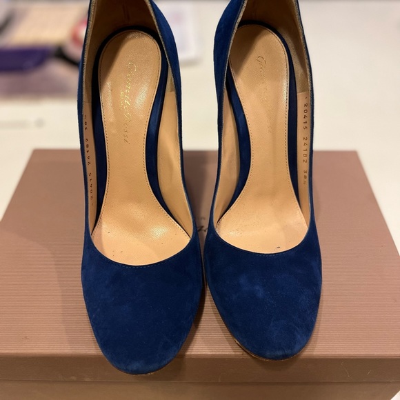 Gianvito Rossi Shoes Gianvito Rossi Blue Suede Pump Poshmark